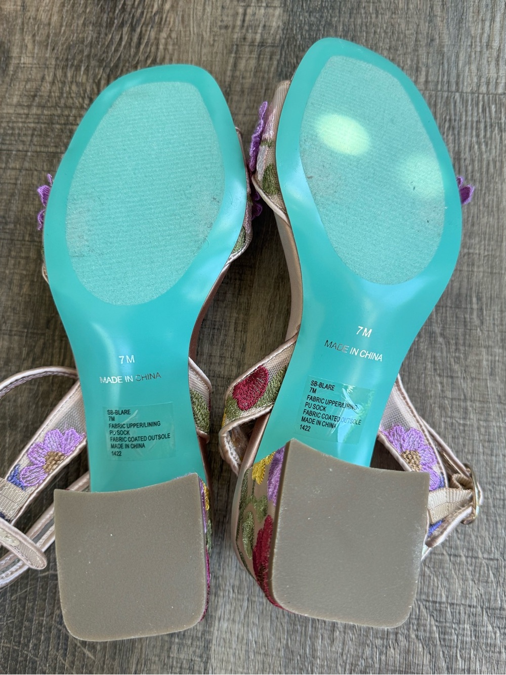 Betsey Johnson Women's Blare Floral Applique Block Heel Sandals - Picture 9 of 9
